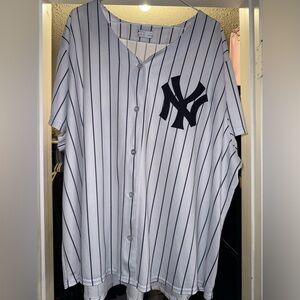 “PLUS SIZE” New York Yankee Pinstripe AARON JUDGE Baseball Jersey with Logo